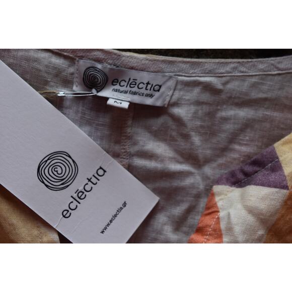 Eclectia Patchwork Linen Tunic Dress – Size M – Natural Fabrics - Picture 5 of 5